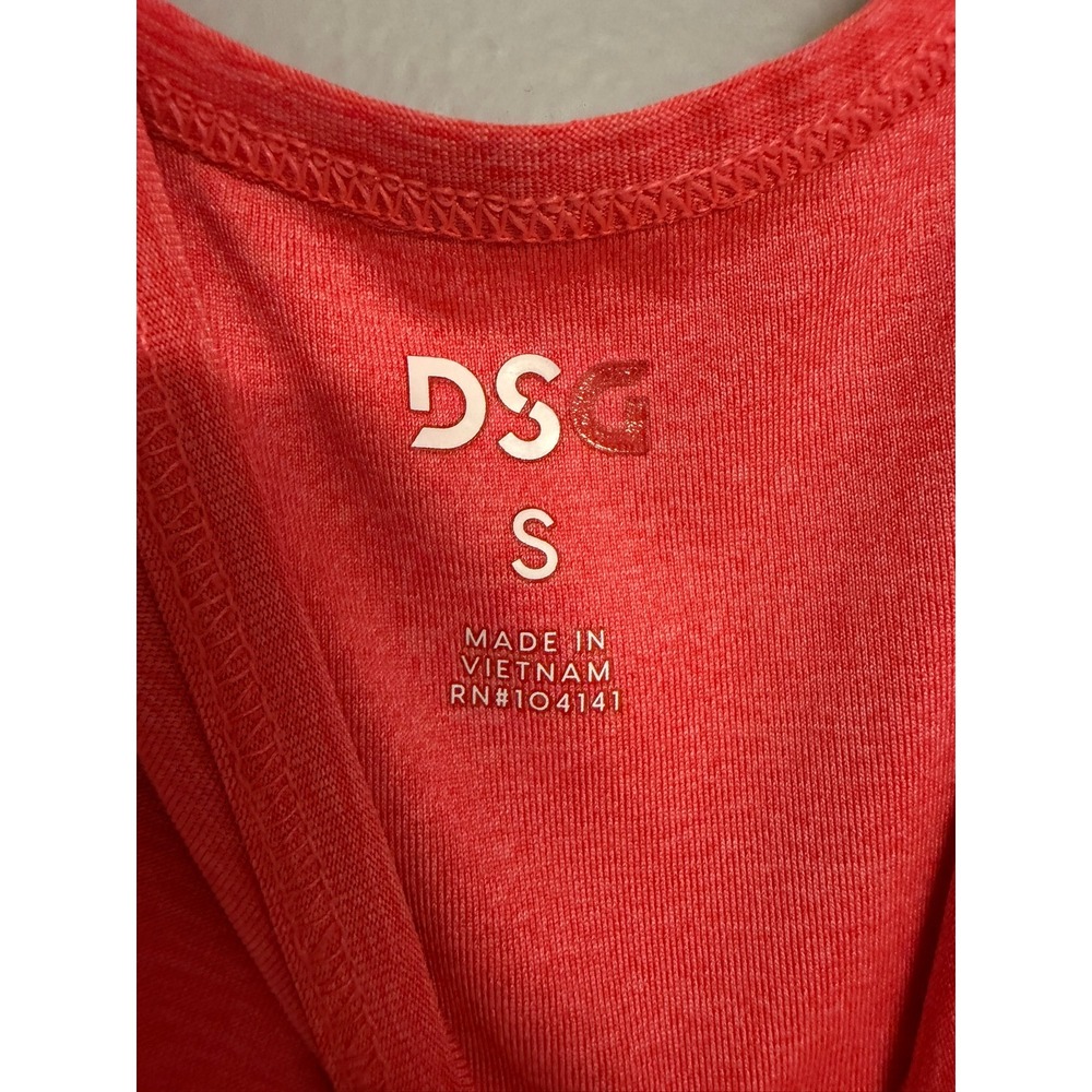 DSG Womens Coral Heathered Keyhole Racerback Athletic Tank Top Size Small - Picture 2 of 4